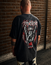 ROKROK Acid Washed T-Shirt, Asphalt & Black
