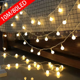 10M USB/Battery-Powered Ball LED String Lights - Waterproof Lights for Outdoor Decor - candletown.net