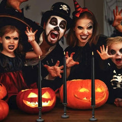 Halloween LED Black Taper Candles With Remote Control - 6 or 12 Pieces, Flameless Electronic 28cm/11 inch Window Candlesticks - candletown.net