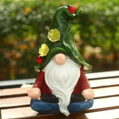 1pc Garden Gnome Dwarf Ornament Solar Glow Elf Resin Craft Outdoor Patio Ornament - candletown.net