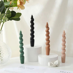 2PCS Twisted Pillar Candles - Elegant Aromatherapy Spiral Candles for Home Decoration - candletown.net