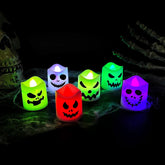 6pcs Halloween Flameless Ghost Face Candle - Safe & Scary Party Decoration - candletown.net