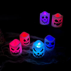 6pcs Halloween Flameless Ghost Face Candle - Safe & Scary Party Decoration - candletown.net