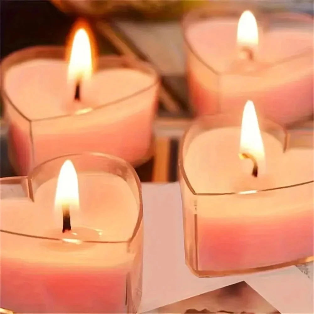 9pcs Heart-Shaped Scented Tea Light Candles - candletown.net