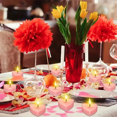 9pcs Heart-Shaped Scented Tea Light Candles - candletown.net