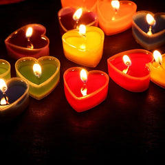9pcs Heart-Shaped Tea Light Candles - candletown.net