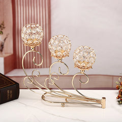 3-Arm Golden Candelabra Candle Holder
