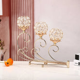3-Arm Golden Candelabra Candle Holder