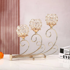 3-Arm Golden Candelabra Candle Holder