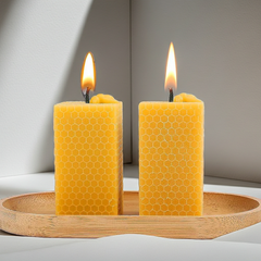 Beeswax Honeycomb Pillar Candle - candletown.net