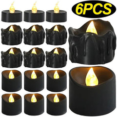 Black LED Candle Lamp Battery Operated Tea Light - Versatile Decoration for Any Occasion - candletown.net