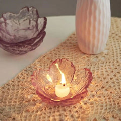 Cherry Blossom Glass Candle Holder - Elegant Home & Wedding Decor - candletown.net