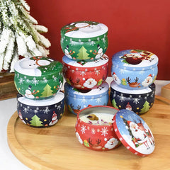 Christmas Aromatherapy Candles - Festive Santa Claus & Snowman Tin Cans - candletown.net