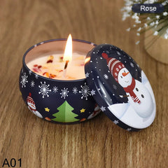 Christmas Aromatherapy Candles - Festive Santa Claus & Snowman Tin Cans - candletown.net