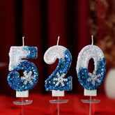 Christmas Flameless Frozen Birthday Candles 0-9 for Cakes - candletown.net
