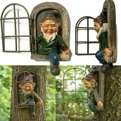 Creative Garden Statue Elf Out Tree Hug Suitable for Home Courtyard Porch Table Decoration - candletown.net