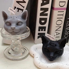 Creative Halloween Candle - Three Eyes Cat Scented Candle for Party Decorations and Home Decor - candletown.net