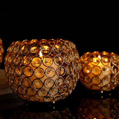 Gold Crystal Candle Holder - Wedding Centerpiece & Home Decor - candletown.net
