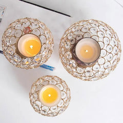 Gold Crystal Candle Holder - Wedding Centerpiece & Home Decor - candletown.net