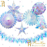 Iridescent 3D Christmas Ornament – Star, Ball, Garland or Snowflake