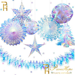 Iridescent 3D Christmas Ornament – Star, Ball, Garland or Snowflake