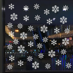 38-Piece Snowflake Window Clings – Reusable Electrostatic Christmas Stickers - candletown.net