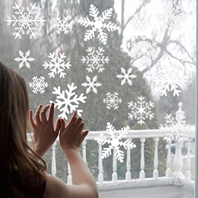 38-Piece Snowflake Window Clings – Reusable Electrostatic Christmas Stickers - candletown.net