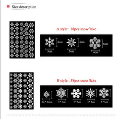 38-Piece Snowflake Window Clings – Reusable Electrostatic Christmas Stickers - candletown.net
