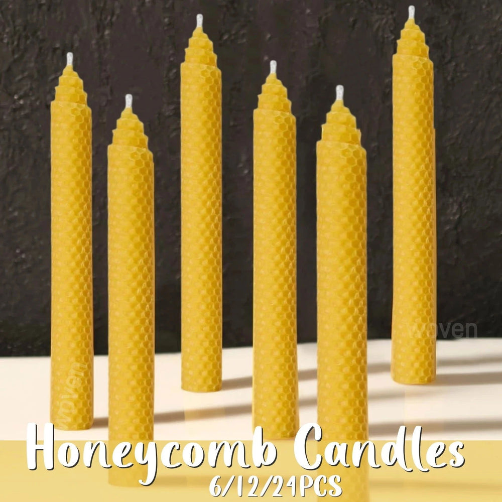 Hand-Rolled Beeswax Taper Candles - Eco-Friendly Elegance - candletown.net
