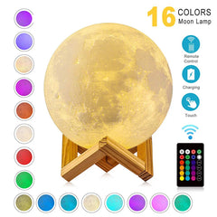 3D Moon Lamp – Rechargeable Touch Night Light