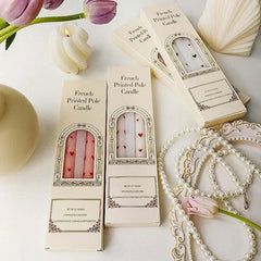 Heart & Flower Printed Taper Candles – Romantic Dinner Set - candletown.net