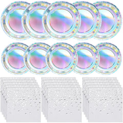 Holographic Disposable Tableware Set for Parties - candletown.net