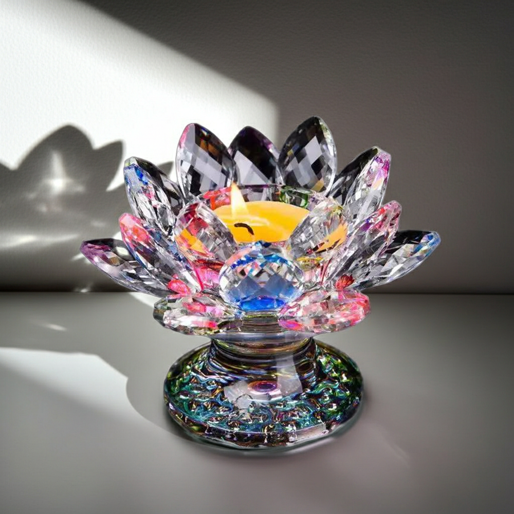 Crystal Lotus Tealight Holder - candletown.net
