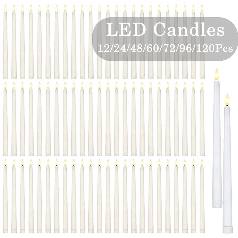 LED Taper Candle with Flickering Flame - Battery Operated for Elegant Decor - candletown.net