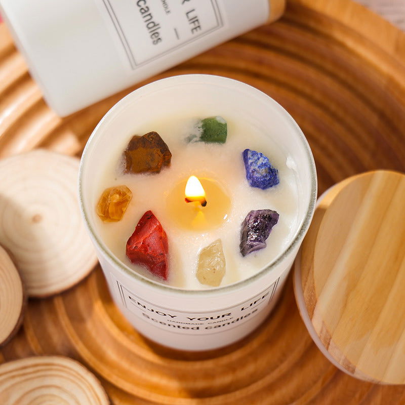 Natural Crystal Stone Aromatherapy Candle – Serenity and Style - candletown.net