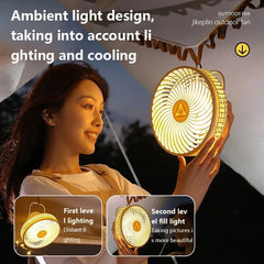 New 12000mAh Camping Fan Rechargeable Tripod Fan Portable Circulator Wireless Ceiling Electric Fan with Power Bank LED Lighting - candletown.net