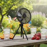 Rechargeable Camping Fan with LED Light - candletown.net