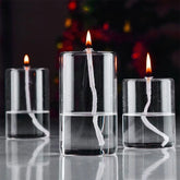 Refillable Glass Oil Candle - Elegant Oil Lamp for Dining, Parties, Christmas, and Weddings - candletown.net