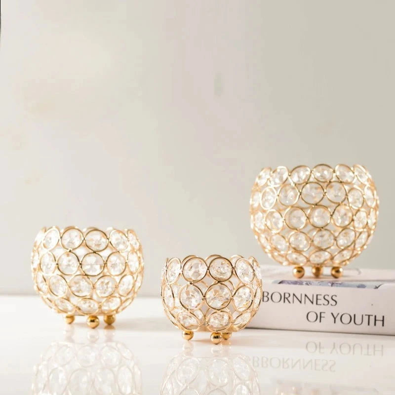 Retro Crystal Cup Candle Holder - Perfect for Weddings and Elegant Decoration - candletown.net