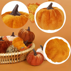 9 PCS Velvet Pumpkins Halloween Fall Decor Table Decor 3 Colors