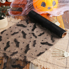 Halloween Mesh Lace Table Runner – Bat, Spider Web & Skull Design - candletown.net