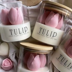 Tulip Aroma Soy Wax Candle in Glass - candletown.net