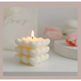 Pastel Heart Cube Soy Wax Candle – Sculptural Decor & Gift - candletown.net