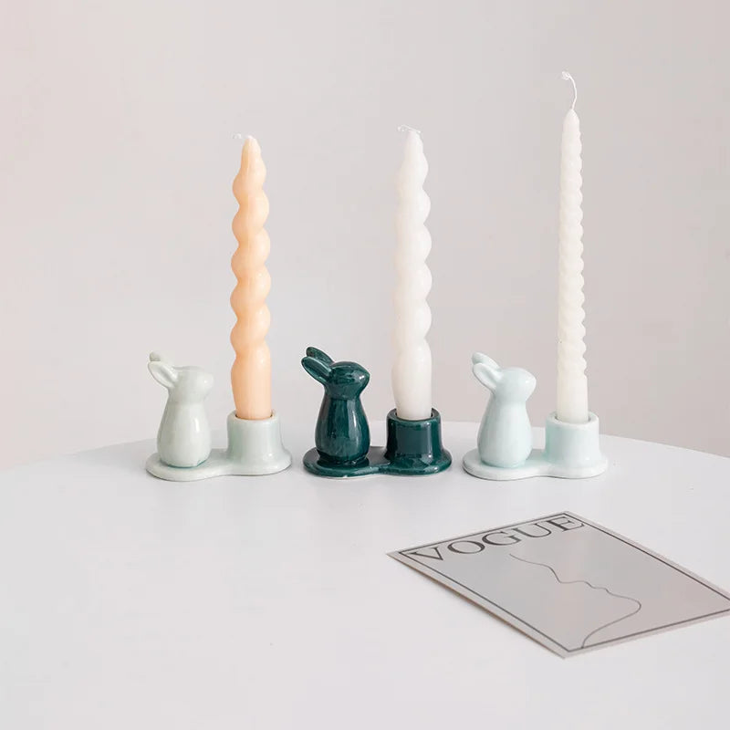 Creative Ceramic Bunny Candle Holder – A Delightful Accent for Your Home - candletown.net