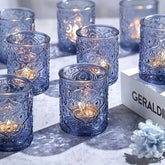 12PCS Glass Candle HolderTransparent Multicolor Aromatherapy Creative Table Decor Home Party Valentine Gift Candle Accessories - candletown.net