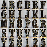 22cm LED Alphabet and Number Lights – Black Letter Decor - candletown.net
