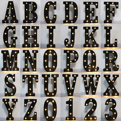 22cm LED Alphabet and Number Lights – Black Letter Decor - candletown.net