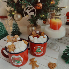 Handmade Christmas Mug Candle – Gingerbread Man & Marshmallow - candletown.net