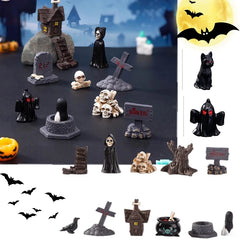 Mini Halloween Figurines – Resin Ghosts, Skulls & Tombstones for Spooky Decor - candletown.net