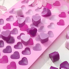 55 Compartment Heart Silicone Candle Mold - candletown.net